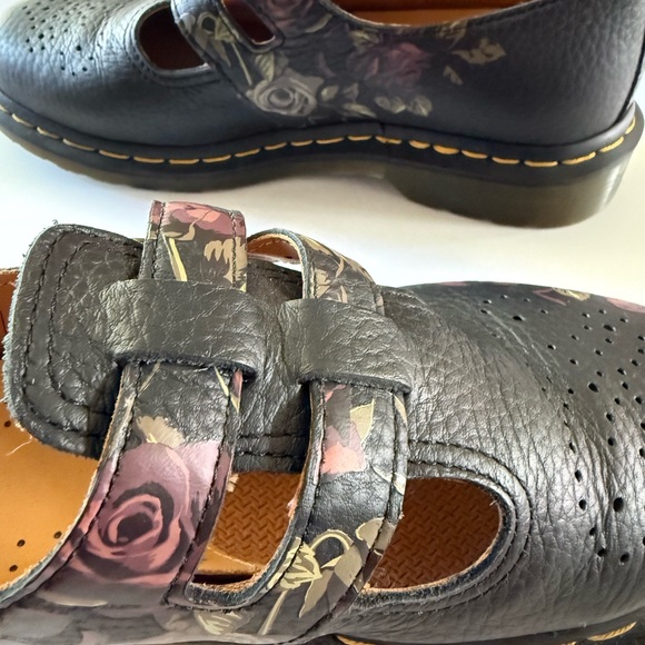 Dr. Martens 8065 Decayed Roses Nappa Mary Jane Women’s Shoes Black Size 8 - Picture 7 of 10